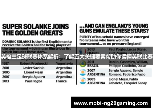 英格兰足球联赛体系解析:了解五大关键要素帮助你读懂英联比赛 英格兰足球联赛体系解析:了解五大关键要素帮助你读懂英联比赛